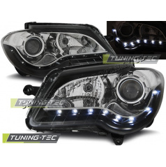 VW TOURAN 2006-10 FRONT CLEAR LIGHTS DAYLIGHT LED SCHWARZ