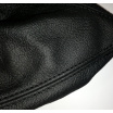 Schwarze Schaltmanschette aus echtem Leder (doppelte schwarze Nähte)