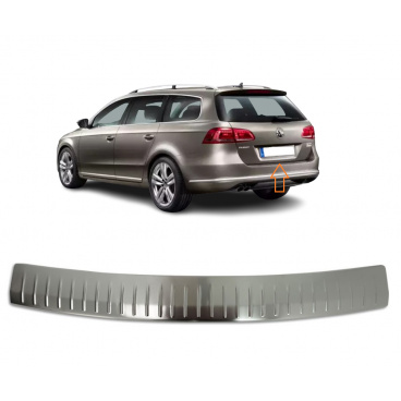 Kantenabdeckung der hinteren Stoßstange aus gebürstetem Edelstahl Omtec VW Passat 2010-15 Kombi Kantenabdeckung der hinteren Stoßstange aus gebürstetem Edelstahl Omtec VW Passat 2010-15 Kombi