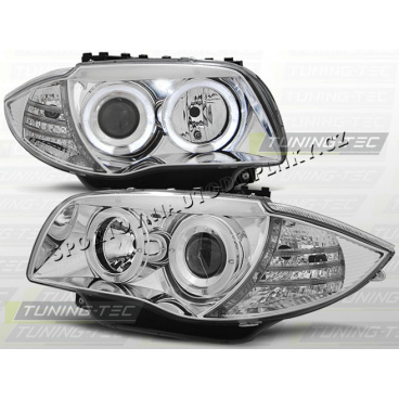 BMW E87/E81 2004–07 klare Vorderlichter Angel Eyes Chrom