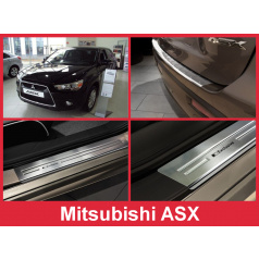 Edelstahl-Abdeckungsset-Heckstoßstangenschutz+Türschwellenschutzleisten Mitsubishi ASX 2010-16