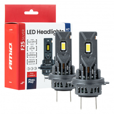 LED-Autolampen F25 SILVER FULL CANBUS 62W H7 H18 12V 24V AMIO-04704 LED-Autolampen F25 SILVER FULL CANBUS 62W H7 H18 12V 24V AMIO-04704