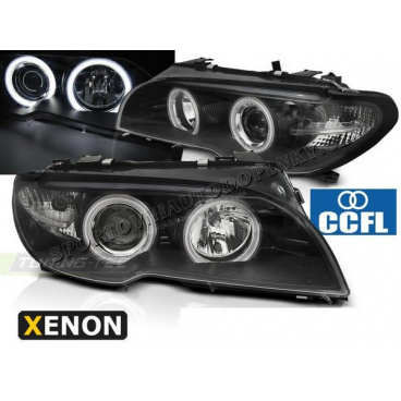 BMW E46 04.2003–06 Coupé, Cabrio vorne klare Angel Eyes CCFL Xenon-Schwarzlichter