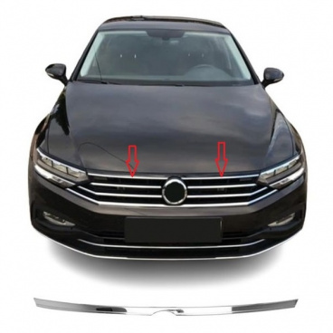 Obere Stange aus Edelstahl der Frontmaske VW Passat B8,5 2019+ Obere Stange aus Edelstahl der Frontmaske VW Passat B8,5 2019+