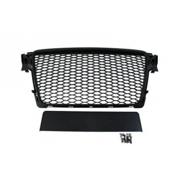Grill Audi A4 B8 RS-Style Glänzend Schwarz PDC