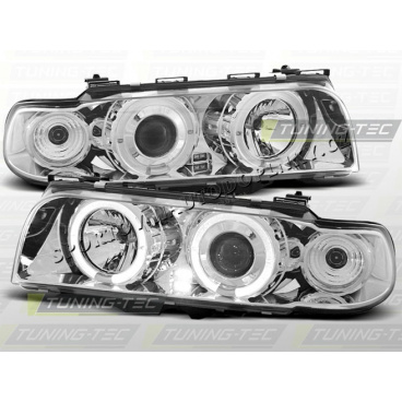 BMW E38 1994–98 Angel Eyes Chrom-klare Scheinwerfer