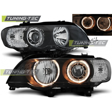 BMW X5 E53 09.1999-10.2003 Angel Eyes schwarze Xenon-klare Frontlichter