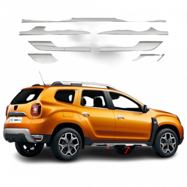 Edelstahl-Seitenschweller Dacia Duster 2018+ Off-Road-Stil Omtec (matt) Edelstahl-Seitenschweller Dacia Duster 2018+ Off-Road-Stil Omtec (matt)