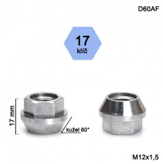 Leichte Muttern M12x1,5 mit Aufsatz im Konus-Set à 20 Stück