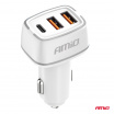 Autoladegerät 2x USB-A + USB-C 32W 12/24V AMiO-03890