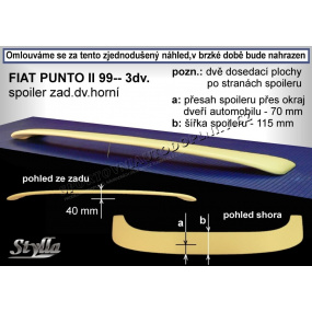 FIAT PUNTO II 3D (99+) Heckspoiler. obere Tür (EU-Homologation) FIAT PUNTO II 3D (99+) Heckspoiler. obere Tür (EU-Homologation)