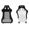 Sportsitz SLIDE KS2 Premium Schwarz & Logo Muster Velours Weiß Glitter