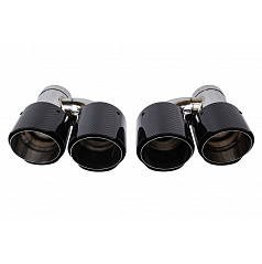 Endstück des Schalldämpfers 101mmx2 Eingang 70mm Carbon Gloss Set