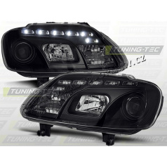 VW TOURAN / CADDY 2003–06 FRONT CLEAR LIGHTS DAYLIGHT LED BLACK
