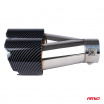 Edelstahl-Endrohr Dual 2x89 mm in Carbon-Nachbildung rechts