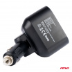 Doppelte Verlängerungssteckdose 2xUSB 1xUSB C 12/24V max 200W AMiO-04173