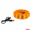Akkubetriebene Notfall-Autolampe mit Taschenlampenfunktion 12SMD+3SMD 650mAh (BATT) orange Licht