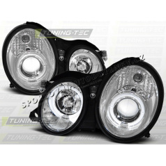 MERCEDES CLK W 208 1997-02 FRONT CLEAR LIGHTS ANGEL EYES CHROME