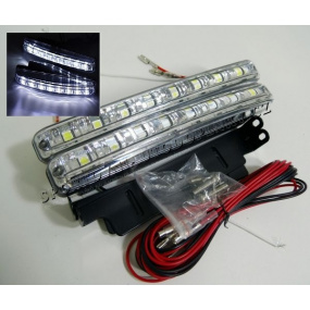 Světla pro denní svícení 2x8 velkých led, šířka/výška 160x20 mm 