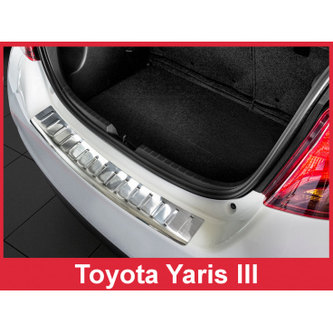 Edelstahlabdeckung - Schwellenschutz für die hintere Stoßstange Toyota Yaris III 2014-19