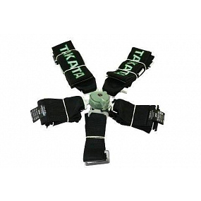 5-Punkt-Sicherheitsgurt CAM LOCK 75 mm schwarz mit Takata-Logo