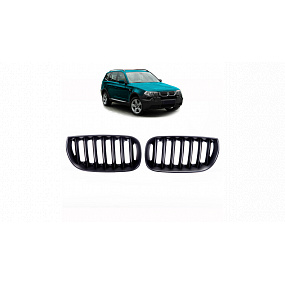 Grill BMW X3 E83 einzelne Rippe Matt Schwarz Grill BMW X3 E83 einzelne Rippe Matt Schwarz