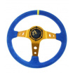Sportlenkrad WRC Rallye blau/goldene Mitte 350 mm
