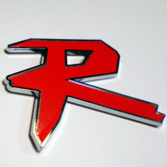 Kunststoff-Logo R zum Aufkleben (70X60 mm)
