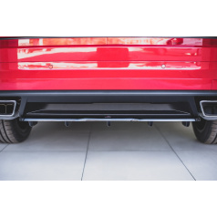 Zentralspoiler unter der Heckstoßstange mit Rippen für Škoda Kodiaq RS, Maxton Design (Carbon-Look)