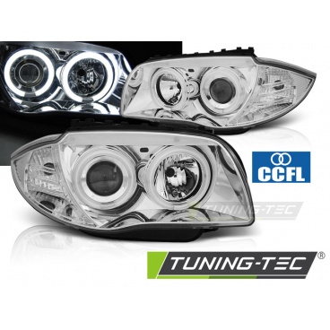 BMW E87/E81 2004-11 FRONT CLEAR LIGHTS ANGEL EYES CCFL CHROME