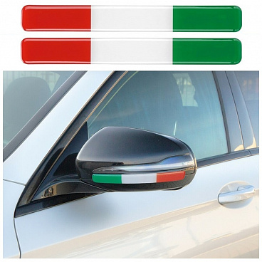 3D-Aufkleber mit italienischer Flagge – Streifen, 15 × 138 mm, 2 Stück