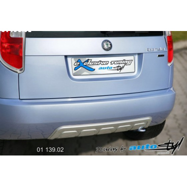 Heckdiffusor, silberne Kufe, Škoda Fabia II