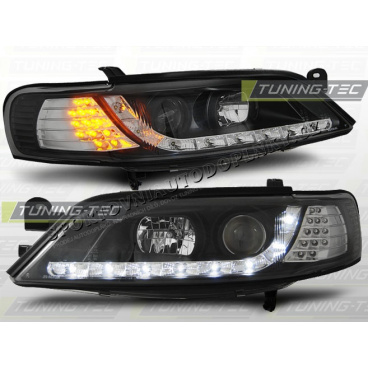 OPEL VECTRA B 1996–98 FRONT CLEAR LIGHTS DAYLIGHT LED BLACK LED INDICATOR