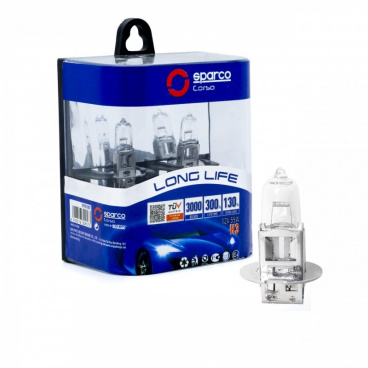 Halogenlampen SPARCO H3 12V 55W 3000K. +130%