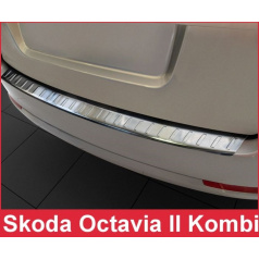 Edelstahl-Heckstoßstangenabdeckung matt Škoda Octavia II Kombi 2004-13