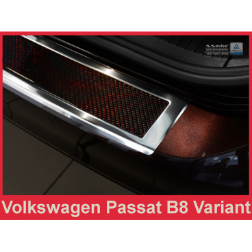 Carbon-Abdeckung – Schwellenschutz für die hintere Stoßstange Volkswagen Passat B8 2014+ Carbon-Abdeckung – Schwellenschutz für die hintere Stoßstange Volkswagen Passat B8 2014+