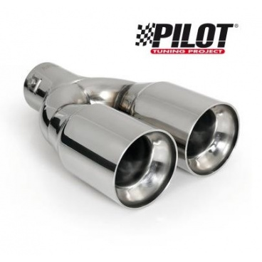 Auspuffblende Pilot Edelstahl Dual 2x77 mm Auspuffblende Pilot Edelstahl Dual 2x77 mm