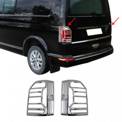 Omtec VW T6 Rücklichtabdeckungen aus poliertem Chrom