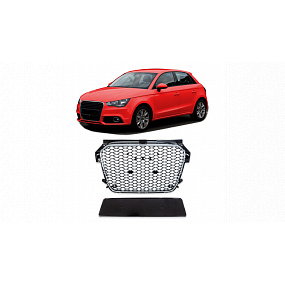 Grill Audi A1 8X Chrom & Glänzend Schwarz