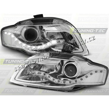 AUDI A4 (B7) 2004–08 KLARES VORDERE LICHTER, TAGESLICHT, LED, CHROM AUDI A4 (B7) 2004–08 KLARES VORDERE LICHTER, TAGESLICHT, LED, CHROM