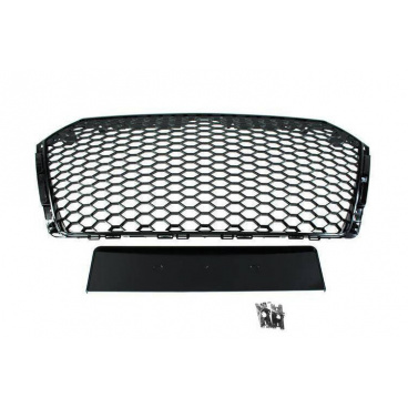 Grill Audi A4 B9 RS-Style Glänzend Schwarz PDC