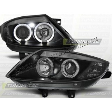 BMW Z4 E85 E86 2002-08 FRONT CLEAR LIGHTS ANGEL EYES BLACK