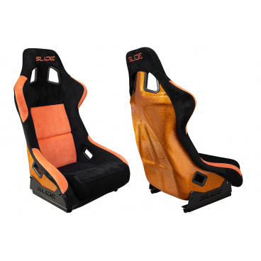 Sportsitz SLIDE KS2 Premium Schwarz & Orange Velours Orange Glitzer