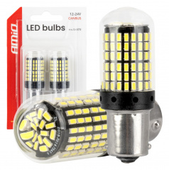 LED-Glühbirnen CANBUS BA15S P21W R10W R5W 600LM 144SMD weiß 12V 24V AMIO-04473