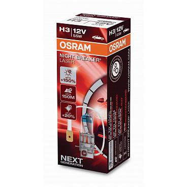 Halogenlampe OSRAM NIGHT BREAKER® LASER H3 12V 55W 1 Stk. Halogenlampe OSRAM NIGHT BREAKER® LASER H3 12V 55W 1 Stk.