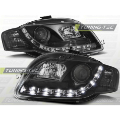 AUDI A4 (B7) 2004-08 FRONT CLEAR LIGHTS DAYLIGHT LED BLACK