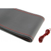 Lederlenkradbezug schwarz/rote Naht für Durchmesser 37-39 cm