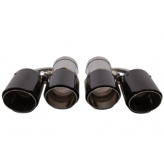 Endrohrdämpfer 89mmx2 Eingang 70mm Carbon Gloss Set