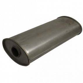 Universal-Auspuffschalldämpfer aus Stahl B190 x T330 x H125 mm (55 mm Einlass)