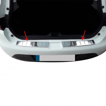 Kantenabdeckung der hinteren Stoßstange aus poliertem Edelstahl für Renault Clio IV 2012-2019 HTB Kantenabdeckung der hinteren Stoßstange aus poliertem Edelstahl für Renault Clio IV 2012-2019 HTB